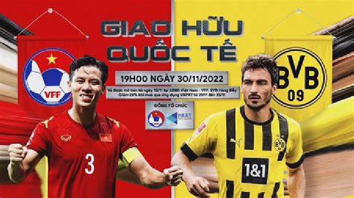 Link trực tiếp Việt Nam vs Dortmund, 19h00 ngày 30/11, giao hữu quốc tế